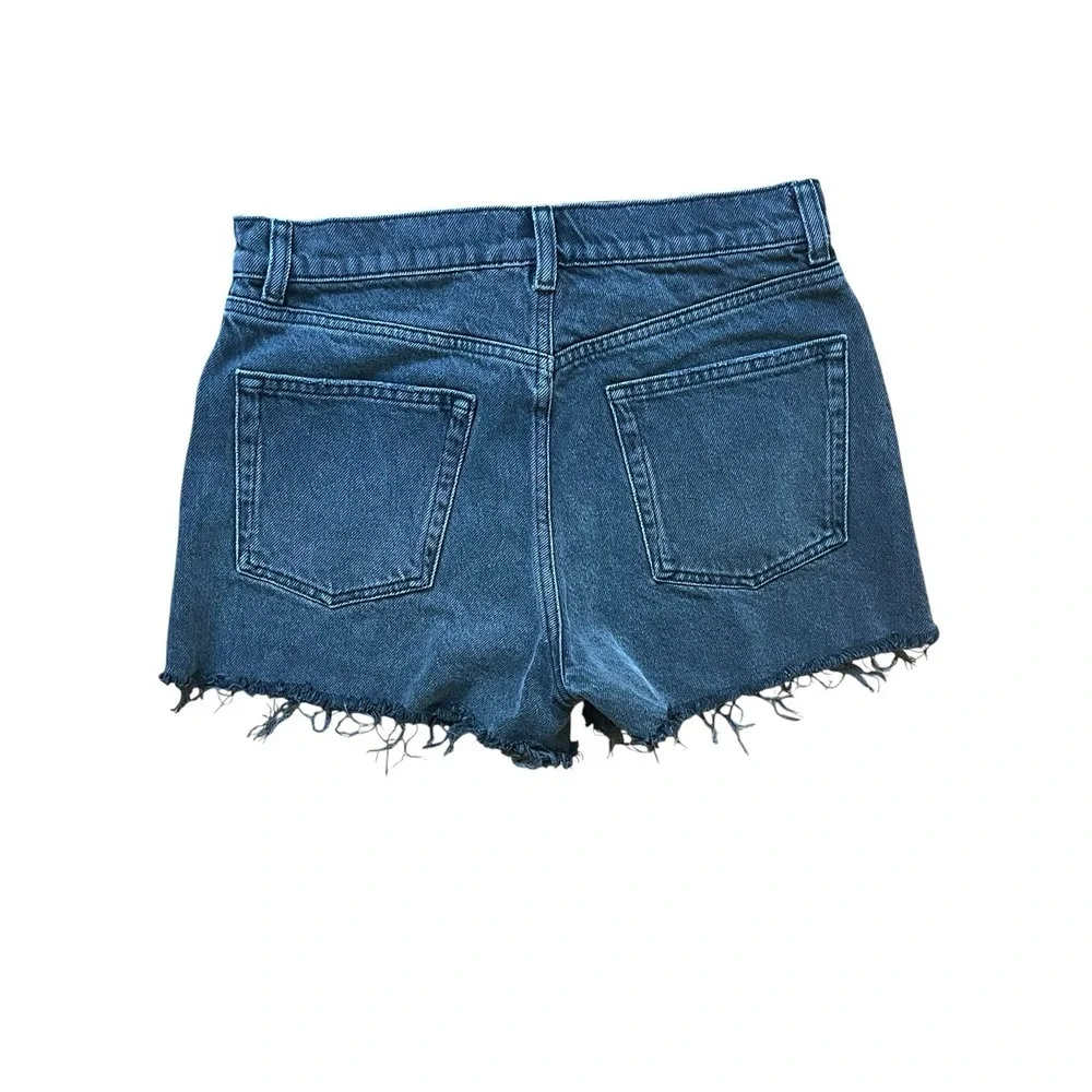 Reformation Dixie High Rise Jean Short Womens Size 27 Black Denim Cut Off Frayed